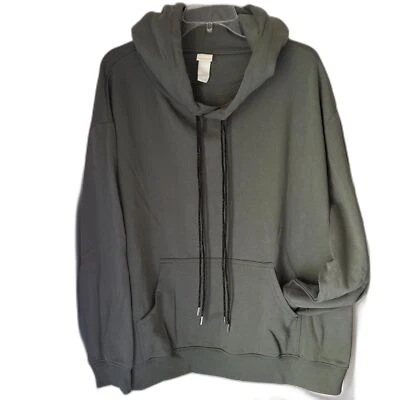 H&M Olive Green Ladies Size XXL Black Double Corded Hoodie Sweatshirt  - Image 1 of 4