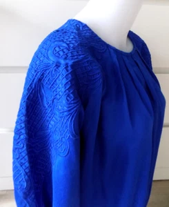 Hermosa Blusa Camisa Poyal Azul Satinado ATOS LOMBARDINI Talla 42 Italia - Imagen 1 de 13