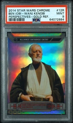 2014 TOPPS STAR WARS CHROME PERSPECTIVES OBI WAN BEN KENOBI GOLD /50 PSA 9 CARD - Image 1 of 2