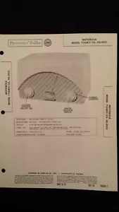 Sams Photofacts Folder Radio Schematics Parts MOTOROLA Model 72XM21 (Ch. HS-303) - Picture 1 of 1