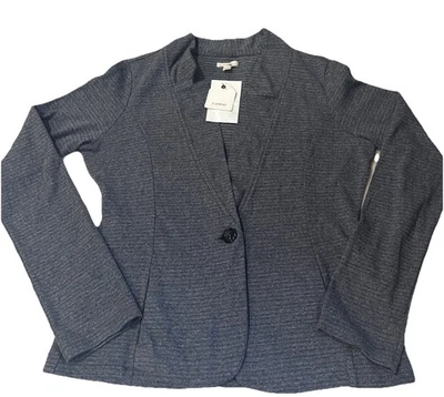 Caslon Women's Striped Blazer Jacket Size Large Button Front with Pockets NWT - Image 1 of 4