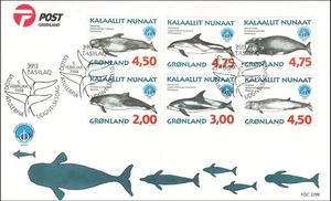 Greenland Whales Greenland Stamp Set Denmark FDC 1998 - Picture 1 of 1