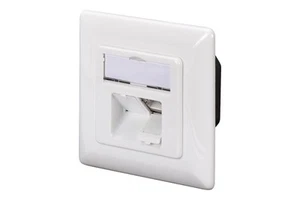 Gniazdo przyłączeniowe DIGITUS Cat-6A - 2 porty RJ45 - Natynkowa puszka sieciowa - Podajnik V - Zdjęcie 1 z 7
