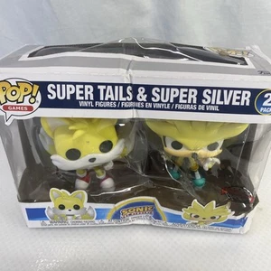 -Paquete de 2 GameStop Funko PopSonic the Hedgehog Super Tails & Super Silver - Imagen 1 de 8