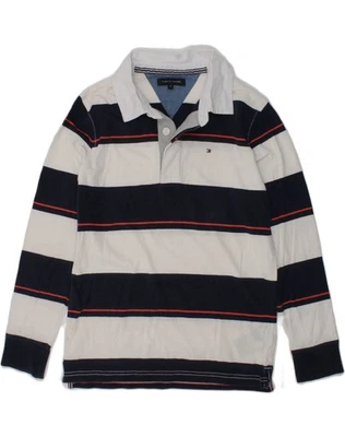 TOMMY HILFIGER Girls Long Sleeve Rugby Polo Shirt 9-10 Years Navy Blue AC32 - Image 1 of 3