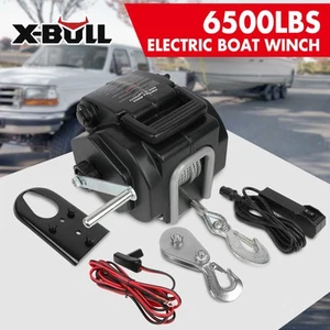 X-BULL 6500LBS Electric Boat Winch 12V Portable Trailer Winch Steel Cable Remote - Picture 1 of 12