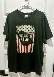 ‘Prince Sultan Air Base Saudi Arabia’ Men’s Large T-Shirt U.S Military - Green - Picture 1 of 2