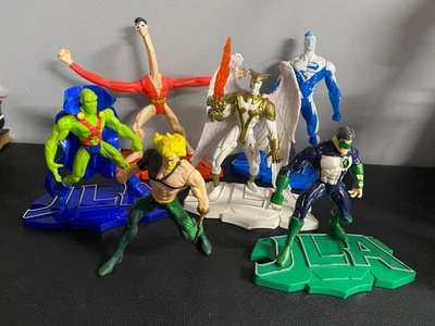 1998 年 JLA 正义联盟美国人偶套装 x 6 塑料人 Zauriel 蓝色超人 — 第 1/4 张图片