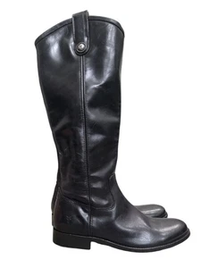 Frye Melissa Black Leather Riding Boots Size 6.5 B Womens Made In Mexico NWOB - Picture 1 of 12