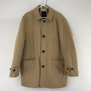 London Fog Men’s Wool Blend Coat Size L Camel Button Front Winter Jacket - Picture 1 of 11