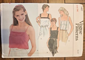 Voque Vintage Pattern 7607 Misses Camisole Size 14 several Styles Uncut - Picture 1 of 5