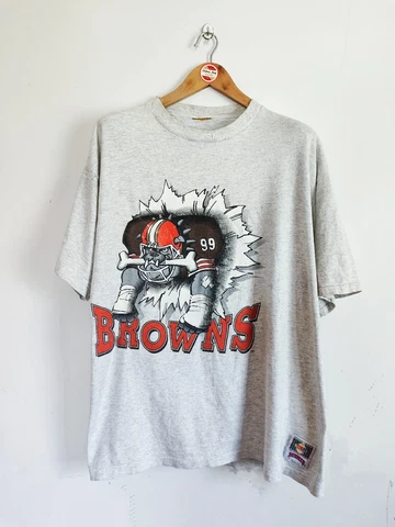 Rare Vintage Cleveland Browns Mascot 90's 2side  T-Shirt NFL Football Cover