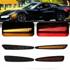 4x Smoked LED Side Marker Light Constant Amber&Red For Chevy Corvette C6 2005-13 - Picture 1 of 12