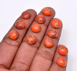 12 Stck. Lot Rot Kupfer Türkis - 10 mm Rund Cabochon Lose Edelsteine - Bild 1 von 7