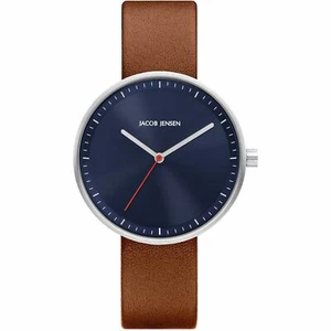 Jacob Jensen 286 Strata Ladies Watch Blue Dial Brown Leather Strap JJ286 - Picture 1 of 3