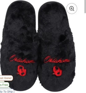 Women's ZooZatz Oklahoma Sooners Team Faux Fur Slippers - Picture 1 of 1