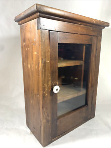 Antique Primitive Wooden Wall Apothecary / Medicine Cabinet