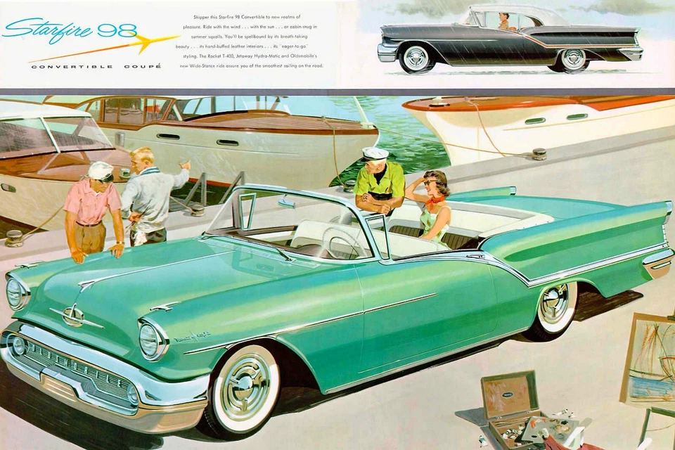 1957 Oldsmobile 98 rag top Dealer Showroom wall print 13 x 19 Giclee-Iris print - Image 1 of 1