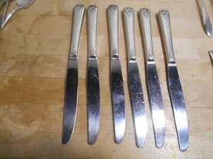 6 Rogers 1950 SRING CHARM Muster Tafelmesser IS versilbert 8105 - Bild 1 von 3