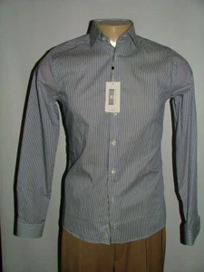 NEW WT ETON DRESS SHIRT SIZE 16 34 SLIM COTTON MADE IN ROMANIA BLUE WHITE #275 - Picture 1 of 4