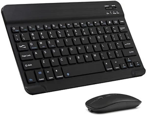 Bluetooth Wireless Travel KEYBOARD + MOUSE for IPAD IPhone Samsung Tablet BLACK - Picture 1 of 5