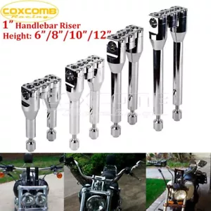 6" 8" 10" 12" Handlebar Risers Kit for Harley Davidson Dyna Softail 1" Clamp Bar - Picture 1 of 29