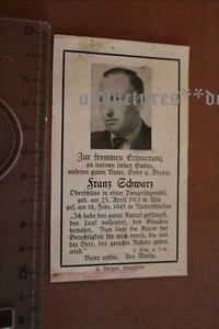 altes Sterbebild eines Panzerjägers Niederschlesien 1945  - Picture 1 of 2