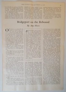 Bridgeport Connecticut "On The Rebound" Founding Problems The Survey 1916 3pg - Imagen 1 de 2