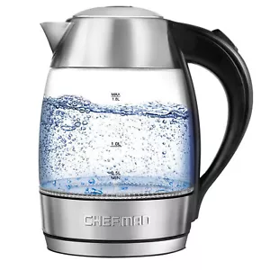 Chefman 1.8 Liter Glass Electric Tea Kettle with Removable Tea Infuser(Open Box) - Picture 1 of 6