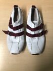 ACOSTE LEATHER FLAT WOMEN SHOES WHITE /MAROON SIZE  US 8.5 EUR 40