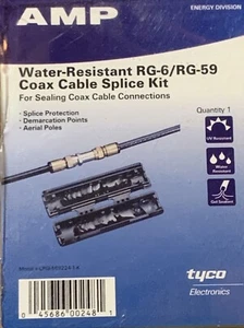 Kit de empalme de cable coaxial resistente al agua AMP RG-6/RG-59 CPGI-569224-1-K - Imagen 1 de 6