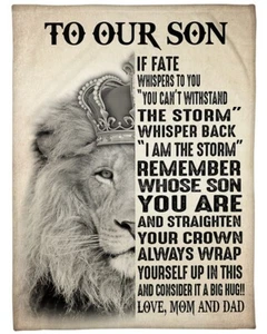 Lions King Blankets For Son From Mom Dad Fleece Sherpa Blanket Gifts For Xmas - Picture 1 of 7
