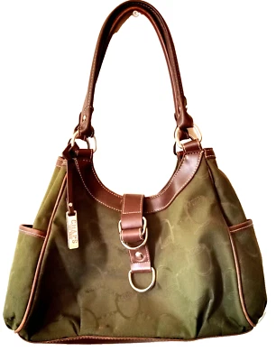 Cartera Chaps Verde Diseñador Sobre el Hombro Elegante Preppy Fin de Semana Foto 1 de 4