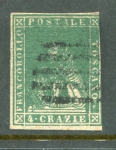 Toscana Toscana Toscana Tos Italianos 1857 4cr Estampilla Usada Gato Euro 275 - Imagen 1 de 2