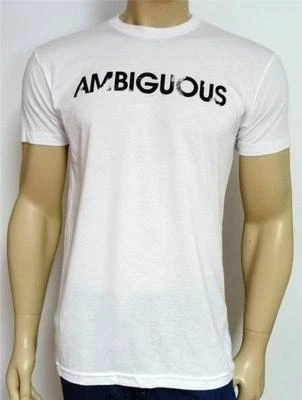 Ambiguous Stressed Graphic Tee White Crew T-Shirt New NWT Mens - Image 1 of 2