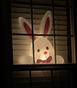 Easter Blow Mold Bunny Rabbit Window Light Lighted Yard Display