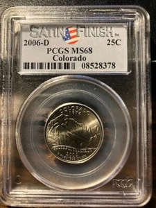 2006 D COLORADO STATE QUARTER PCGS MS68 SATIN FINISH - Picture 1 of 2