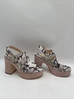 NWB Agl Womens Sista Band Platform Snake Print Platform Sandals White/Black 39.5 - Image 1 of 4