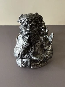 1985 Vintage Metzke Pewter Santa Votive Candleholder - Signed & Dated - Picture 1 of 9
