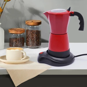 300ML Elektrische Kaffeekocher Moka Topf Kaffeemaschine Mokkakocher mit Basis - Bild 1 von 15