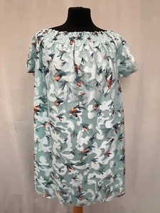 Women's Off Shoulder Multicoloured Top Size L Short Sleeve - Picture 1 of 9