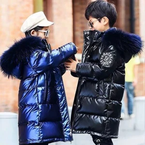 New Kids Girls Boys Winter Coat Hooded W/Faux Fur Parka School Jackets Outwear - Picture 1 of 40