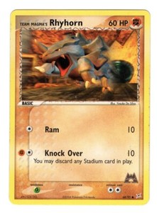 Pokemon TCG Team Magma's Rhyhorn Team Magma Vs Team Aqua 68/95 Common Card LP-NM