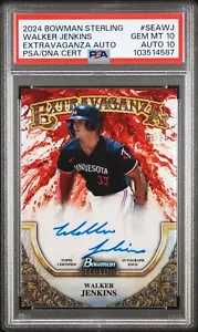 Walker JENKINS /99 2024 Bowman Sterling EXTRAVAGANZA SP AUTO 2024 PSA 10 POP 2 - Picture 1 of 2