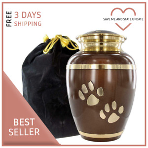 Large Brown Pet Cremation Urn for Small Animals - for Dogs and Cats up to 122lbs