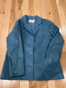 Gino Rossi By Wilson Made In USA Ultrasuede Blue Blazer - Picture 1 of 7