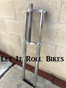 Chrome FAT Bicycle Triple Fork 1" THREADED For 26"/29" x 3.0-4.0 Wheel E-Bike - Picture 1 of 8