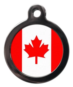 Pet ID tag Canadian Flag Picture design - Picture 1 of 2