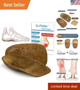 Heel Cups for Plantar Fasciitis Relief, Cork Heel Cushions for Heel Pain and ... - Picture 1 of 7