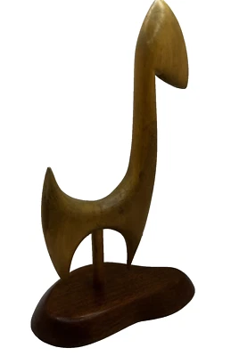 Escultura de alpaca llama animal tallada en madera de teca moderna mediados de siglo años 60 70 de colección Foto 1 de 4